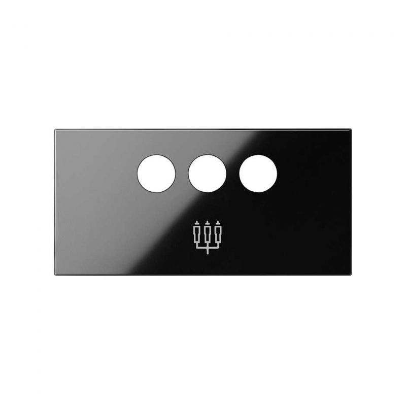 SIMON | 10001093-138 | TAPA PARA CONECTOR 3RCA NEGRO BRILLANTE SIMON 100