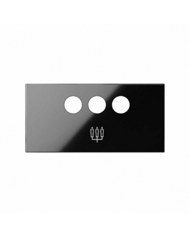 SIMON | 10001093-138 | TAPA PARA CONECTOR 3RCA NEGRO BRILLANTE SIMON 100