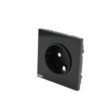 SIMON | 10002041-138 | TAPA IO PARA LA BASE DE ENCHUFE SCHUKO NEGRO BRILLANTE SIMON 100