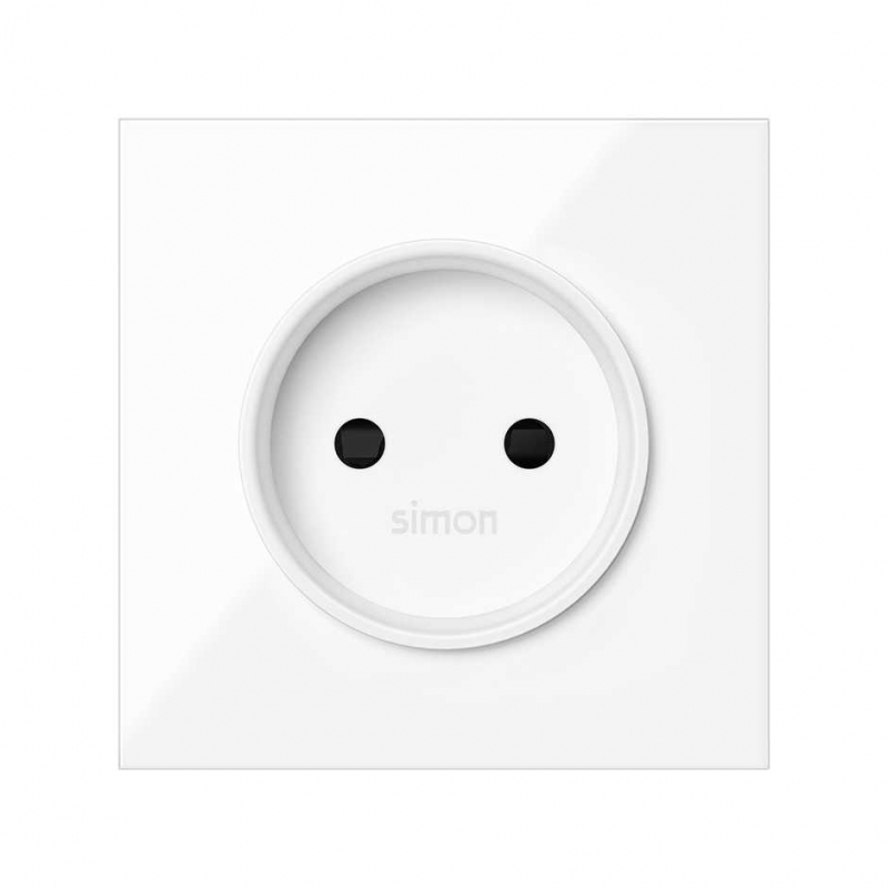 SIMON | 10000040-130 | TAPA PARA LA BASE DE ENCHUFE BIPOLAR BLANCO BRILLANTE SIMON 100