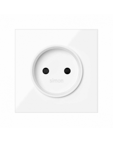 SIMON | 10000040-130 | TAPA PARA LA BASE DE ENCHUFE BIPOLAR BLANCO BRILLANTE SIMON 100
