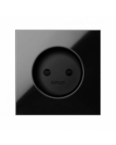 SIMON | 10000040-138 | TAPA PARA LA BASE DE ENCHUFE BIPOLAR NEGRO BRILLANTE SIMON 100