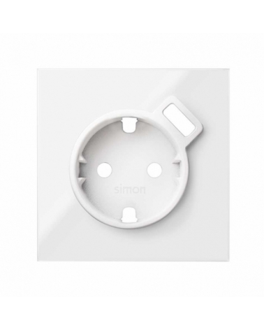 SIMON | 10000049-130 | TAPA PARA LA BASE DE ENCHUFE SCHUKO CON CARGADOR USB INTEGRADO BLANCO BRILLANTE SIMON 100