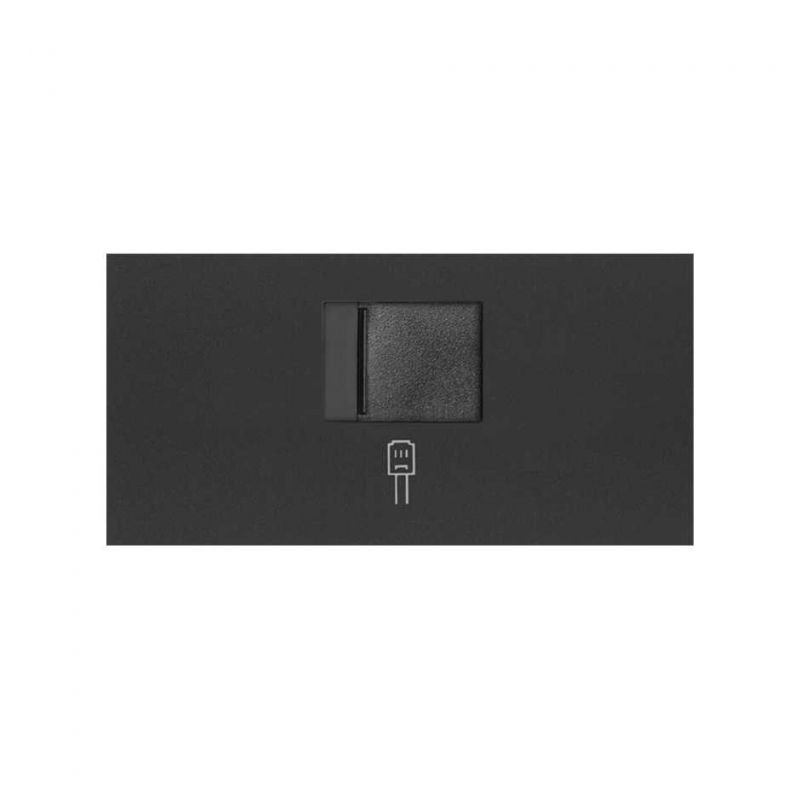 SIMON | 10000005-238 | TAPA DE VOZ Y DATOS CON GUARDAPOLVO PARA 1 CONECTOR RJ45 NEGRO MATE SIMON 100