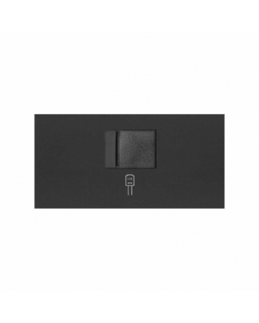 SIMON | 10000005-238 | TAPA DE VOZ Y DATOS CON GUARDAPOLVO PARA 1 CONECTOR RJ45 NEGRO MATE SIMON 100