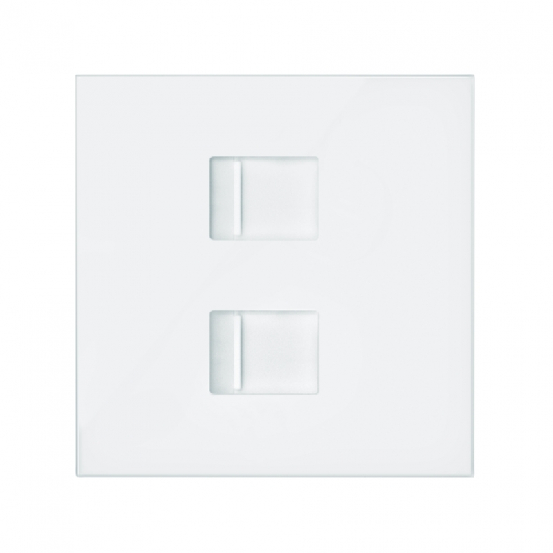 SIMON | 10000006-230 | TAPA DE VOZ Y DATOS CON GUARDAPOLVO PARA 2 CONECTORES RJ45 BLANCO MATE SIMON 100