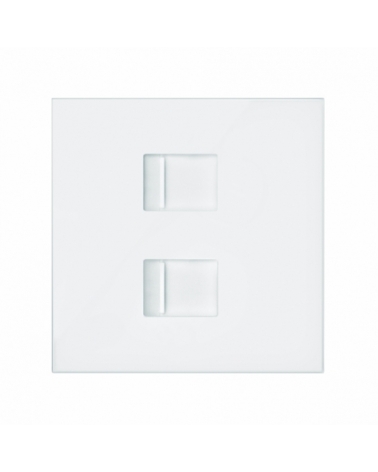 SIMON | 10000006-230 | TAPA DE VOZ Y DATOS CON GUARDAPOLVO PARA 2 CONECTORES RJ45 BLANCO MATE SIMON 100