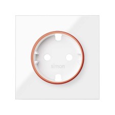SIMON | 10000037-130 | TAPA CON ARO ROJO PARA BASE DE ENCHUFE SCHUKO BLANCO BRILLANTE SIMON 100