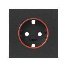 SIMON | 10000037-238 | TAPA CON ARO ROJO PARA BASE DE ENCHUFE SCHUKO NEGRO MATE SIMON 100