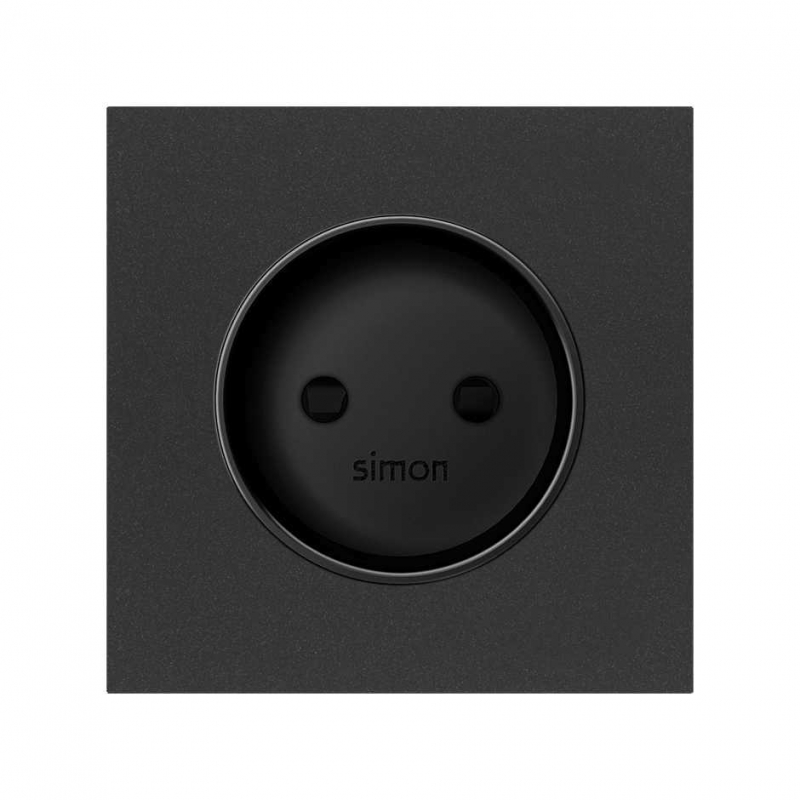 SIMON | 10000040-238 | TAPA PARA LA BASE DE ENCHUFE BIPOLAR NEGRO MATE SIMON 100