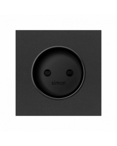 SIMON | 10000040-238 | TAPA PARA LA BASE DE ENCHUFE BIPOLAR NEGRO MATE SIMON 100