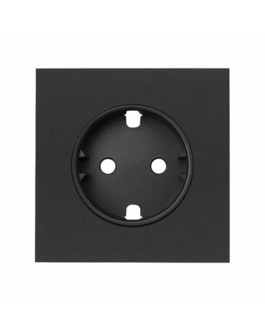 SIMON | 10000041-238 | TAPA PARA LA BASE DE ENCHUFE SCHUKO NEGRO MATE SIMON 100