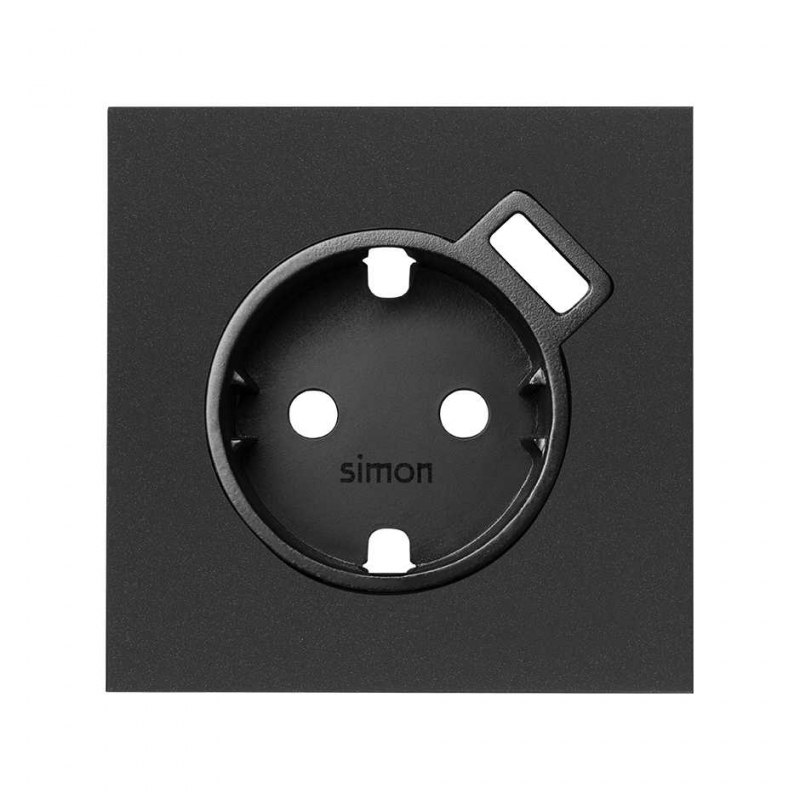 SIMON | 10000049-238 | TAPA PARA LA BASE DE ENCHUFE SCHUKO CON CARGADOR USB INTEGRADO NEGRO MATE SIMON 100
