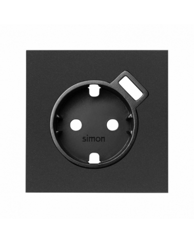 SIMON | 10000049-238 | TAPA PARA LA BASE DE ENCHUFE SCHUKO CON CARGADOR USB INTEGRADO NEGRO MATE SIMON 100