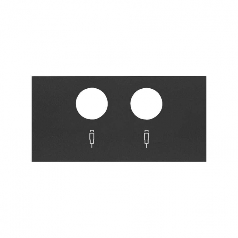 SIMON | 10000053-238 | TAPA PARA TOMAS INDUCTIVAS DE R-TV+SAT NEGRO MATE SIMON 100