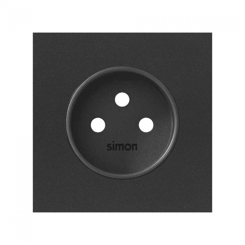 SIMON | 10000068-238 | TAPA PARA BASE DE ENCHUFE FRANCESA NEGRO MATE SIMON 100