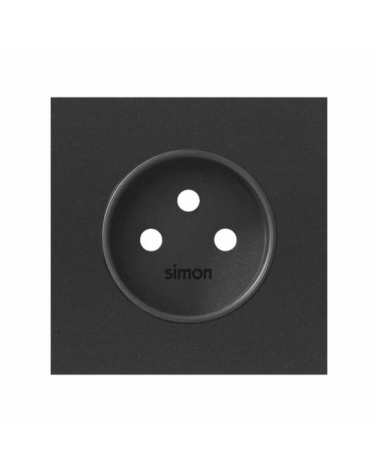 SIMON | 10000068-238 | TAPA PARA BASE DE ENCHUFE FRANCESA NEGRO MATE SIMON 100