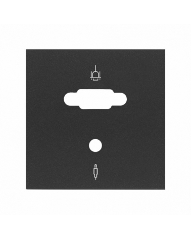 SIMON | 10000091-238 | TAPA PARA CONECTOR VGA + MINI-JACK NEGRO MATE SIMON 100