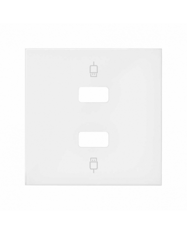 SIMON | 10001090-230 | TAPA PARA 2 CONECTORES USB BLANCO MATE SIMON 100