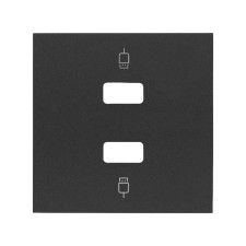 SIMON | 10001090-238 | TAPA PARA 2 CONECTORES USB NEGRO MATE SIMON 100