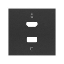 SIMON | 10001095-238 | TAPA PARA CONECTOR HDMI + USB NEGRO MATE SIMON 100