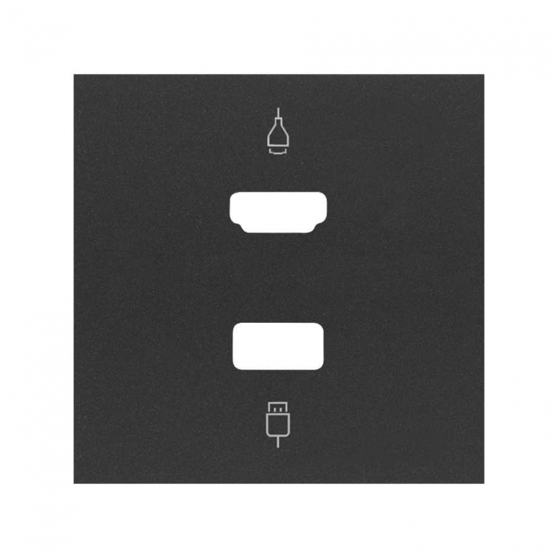 SIMON | 10001095-238 | TAPA PARA CONECTOR HDMI + USB NEGRO MATE SIMON 100