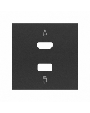 SIMON | 10001095-238 | TAPA PARA CONECTOR HDMI + USB NEGRO MATE SIMON 100