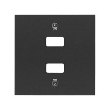 SIMON | 10001096-238 | TAPA PARA CARGADOR USB 2 CONECTORES NEGRO MATE SIMON 100