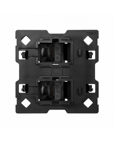 SIMON | 10000002-039 | PIEZA ADAPTADORA PARA 2 CONECTORES INFORMÁTICOS RJ45 COMPATIBLE CON KEYSTONE® Y SYSTIMAX® SIMON 100