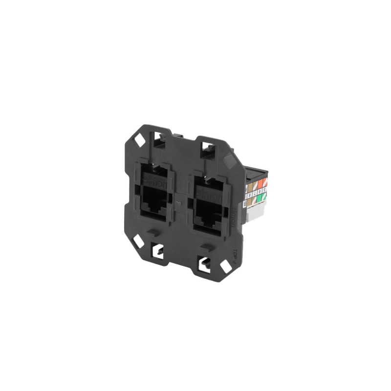 SIMON | 10002544-039 | CONECTOR INFORMÁTICO RJ45 AMP® DE CATEGORÍA 6 UTP DOBLE CON ADAPTADOR SIMON 100