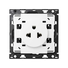 SIMON | 10000439-130 | BASE DE ENCHUFE EUROAMERICANA BLANCO SIMON 100