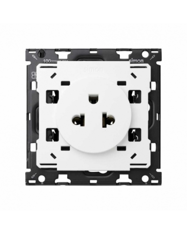 SIMON | 10000439-130 | BASE DE ENCHUFE EUROAMERICANA BLANCO SIMON 100