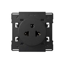 SIMON | 10000439-138 | BASE DE ENCHUFE EUROAMERICANA NEGRO SIMON 100