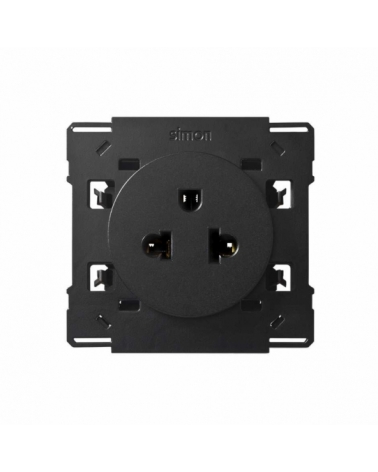 SIMON | 10000439-138 | BASE DE ENCHUFE EUROAMERICANA NEGRO SIMON 100