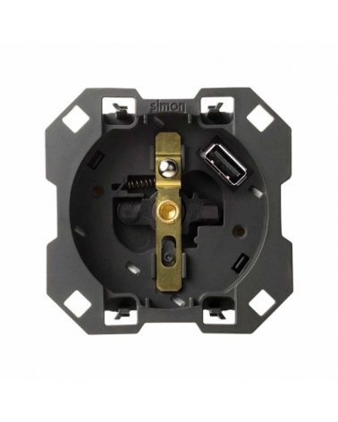 SIMON | 10001458-039 | BASE DE ENCHUFE FRANCESA 16A 250V~CON CARGADOR USB 2.1 CON SMARTCHARGE 5 V/DC TIPO A SIMON 100