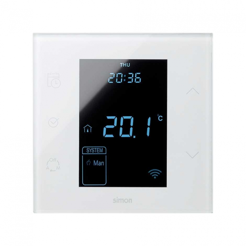 SIMON | 10000810-130 | TERMOSTATO BLANCO BRILLANTE SIMON 100