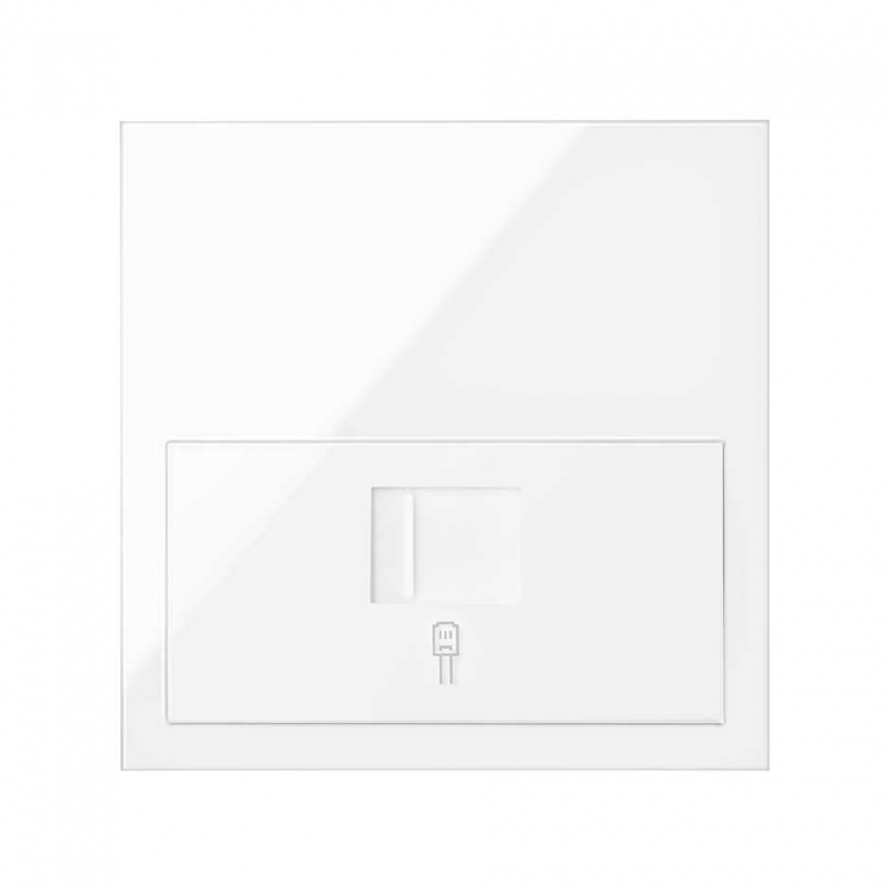 SIMON | 10020106-130 | KIT FRONT PARA 1 ELEMENTO CON 1 CONECTOR INFORMÁTICO RJ45 6 UTP CON ADAPTADOR BLANCO BRILLANTE SIMON 100