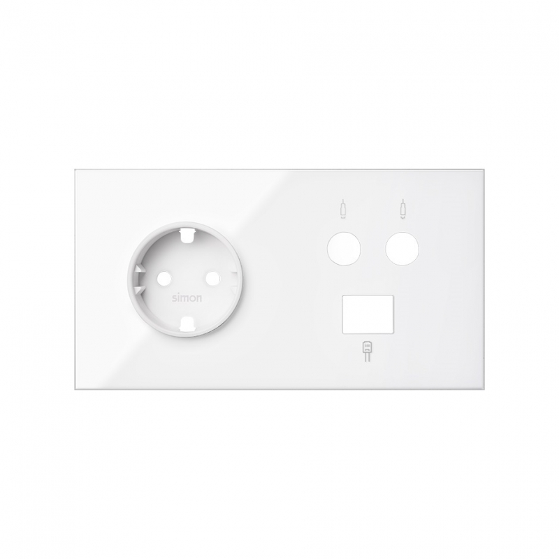 SIMON | 10020208-130 | KIT FRONT PARA 2 ELEMENTOS CON 1 BASE DE ENCHUFE SCHUKO