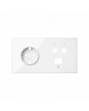 SIMON | 10020208-130 | KIT FRONT PARA 2 ELEMENTOS CON 1 BASE DE ENCHUFE SCHUKO