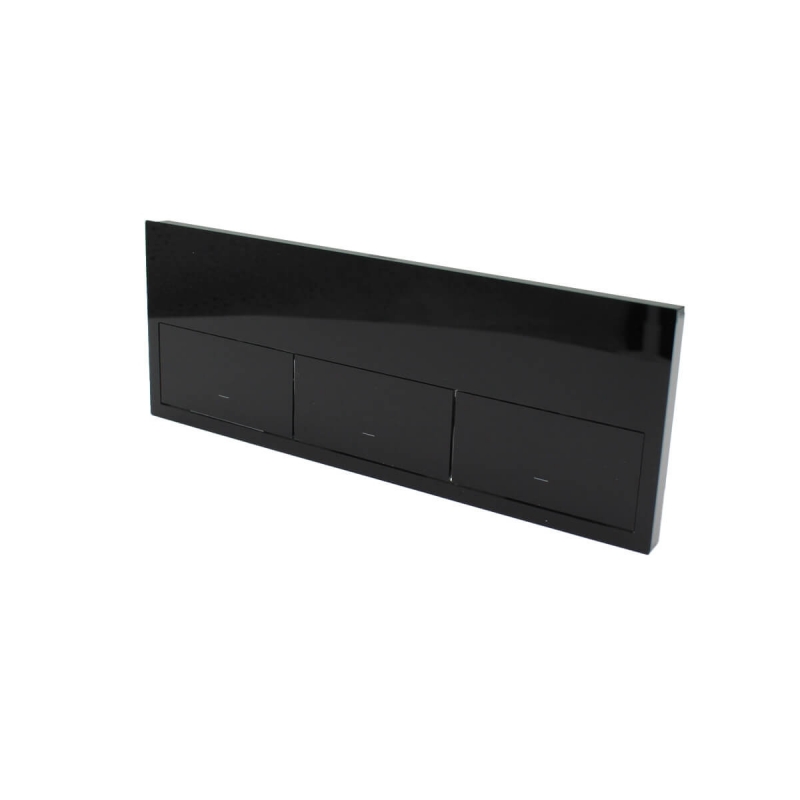 SIMON | 10020301-138 | KIT FRONT HORIZONTAL PARA 3 ELEMENTOS CON 3 TECLAS NEGRO BRILLANTE SIMON 100