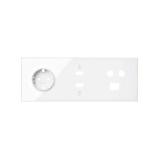 SIMON | 10020304-130 | KIT FRONT PARA 3 ELEMENTOS CON 1 BASE DE ENCHUFE SCHUKO