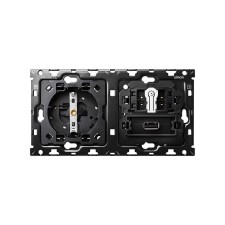 SIMON | 10010207-039 | KIT BACK PARA 2 ELEMENTOS CON 1 BASE ENCHUFE SCHUKO