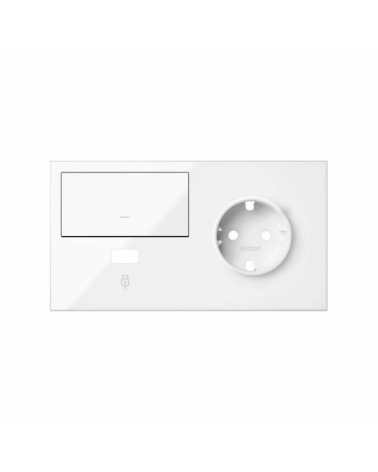 SIMON | 10020206-130 | KIT FRONT PARA 2 ELEMENTOS CON 1 BASE DE ENCHUFE SCHUKO