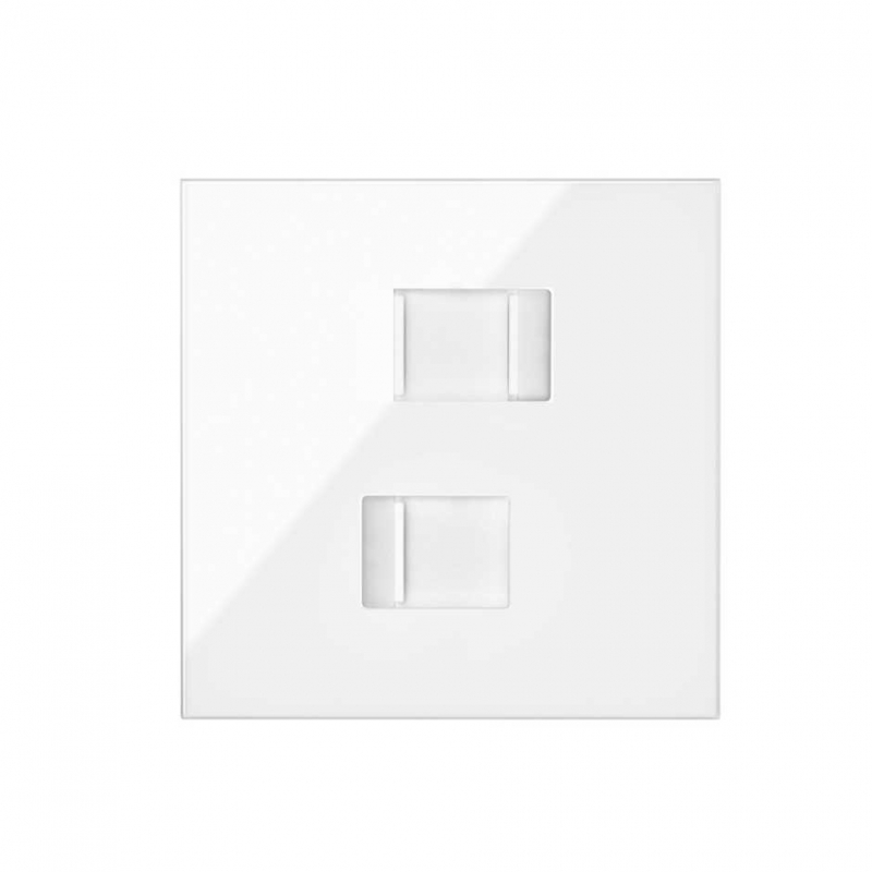 SIMON | 10020111-130 | KIT FRONT PARA 1 ELEMENTO CON 2 CONECTORES RJ45 BLANCO BRILLANTE SIMON 100