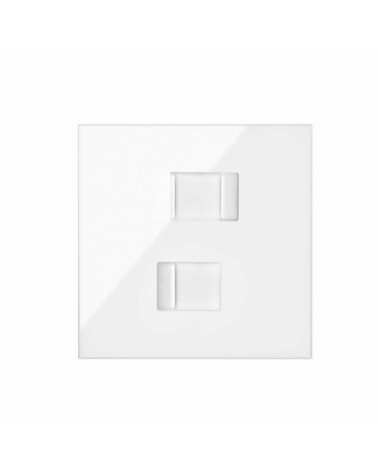 SIMON | 10020111-130 | KIT FRONT PARA 1 ELEMENTO CON 2 CONECTORES RJ45 BLANCO BRILLANTE SIMON 100