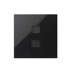 SIMON | 10020111-138 | KIT FRONT PARA 1 ELEMENTO CON 2 CONECTORES RJ45 NEGRO BRILLANTE SIMON 100