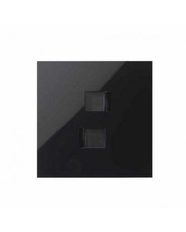 SIMON | 10020111-138 | KIT FRONT PARA 1 ELEMENTO CON 2 CONECTORES RJ45 NEGRO BRILLANTE SIMON 100