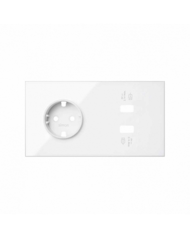 SIMON | 10020210-130 | KIT FRONT PARA 2 ELEMENTOS CON 1 BASE ENCHUFE SCHUKO