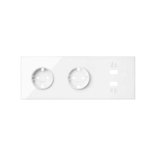 SIMON | 10020309-130 | KIT FRONT PARA 3 ELEMENTOS CON 2 BASES ENCHUFE SCHUKO Y 1 CARGADOR DOBLE 2XUSB BLANCO BRILLANTE SIMON 100