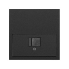 SIMON | 10020106-238 | KIT FRONT PARA 1 ELEMENTO CON 1 CONECTOR INFORMÁTICO RJ45 6 UTP CON ADAPTADOR NEGRO MATE SIMON 100